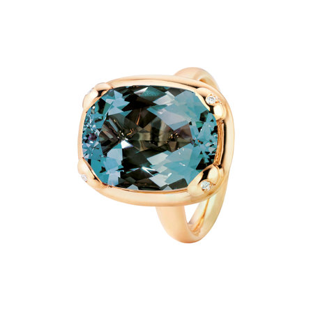 Prsten s diamanty a topazem Capriccio