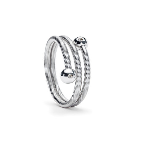 Prsten platina s diamanty Colette C Embrace Ring 2 Windings