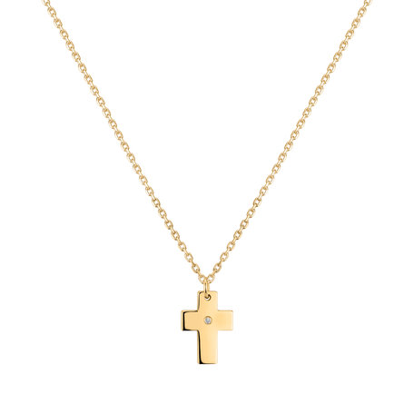 Náhrdelník s diamantem Cross of Romanticism