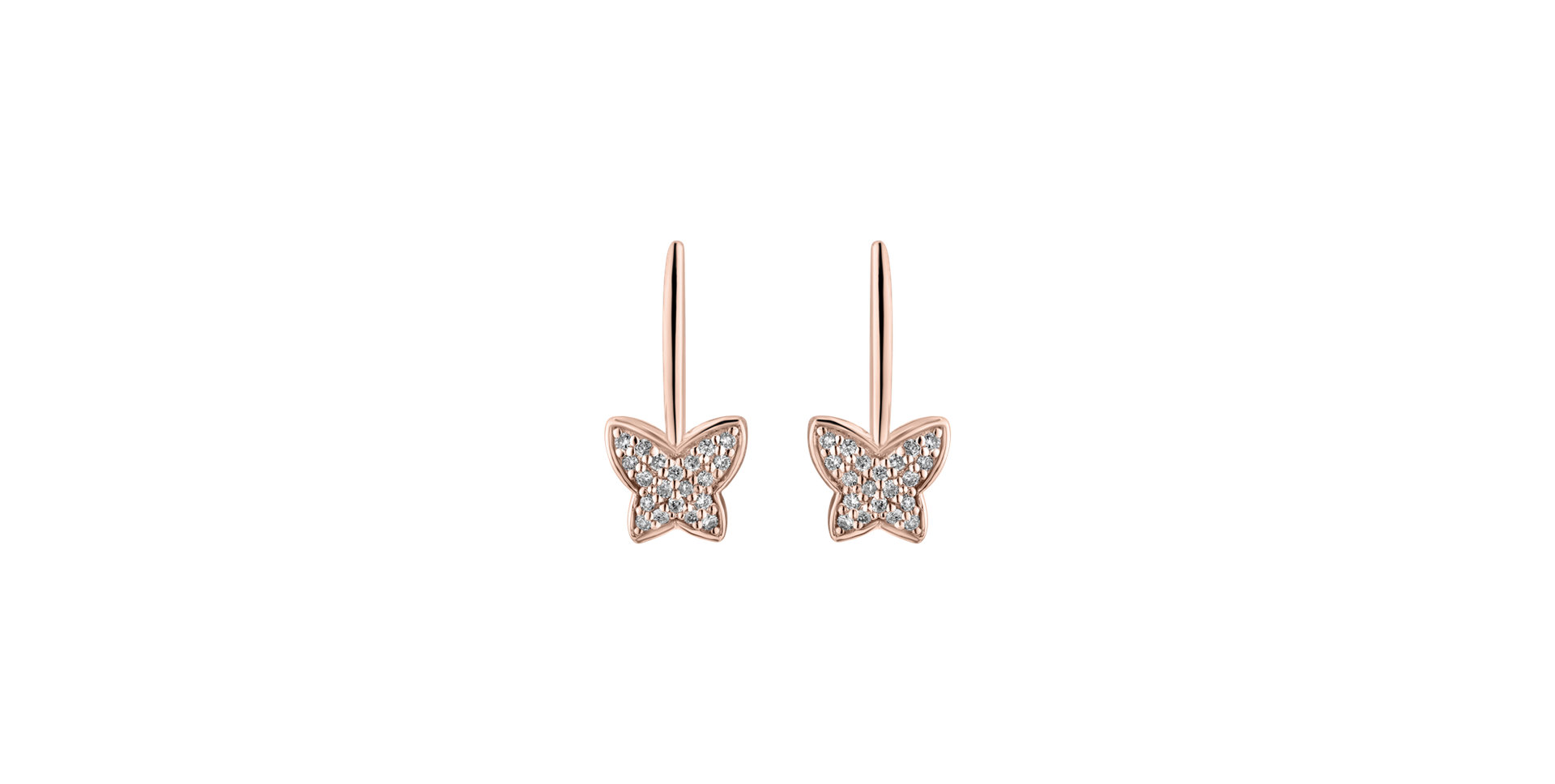 Náušnice s diamanty Sparkle Butterfly
