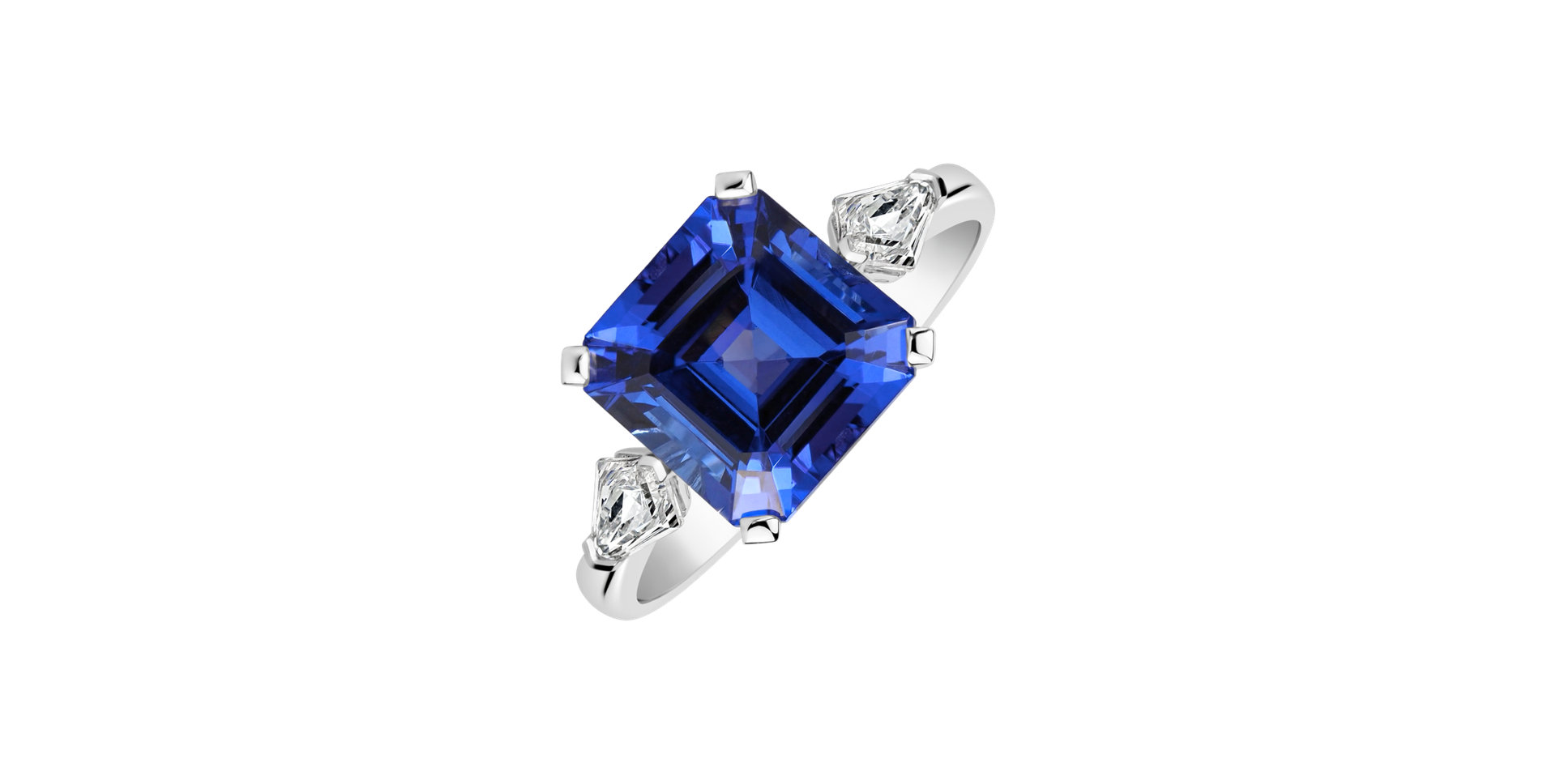 Prsten s diamanty a tanzanitem Deep Blue Haze