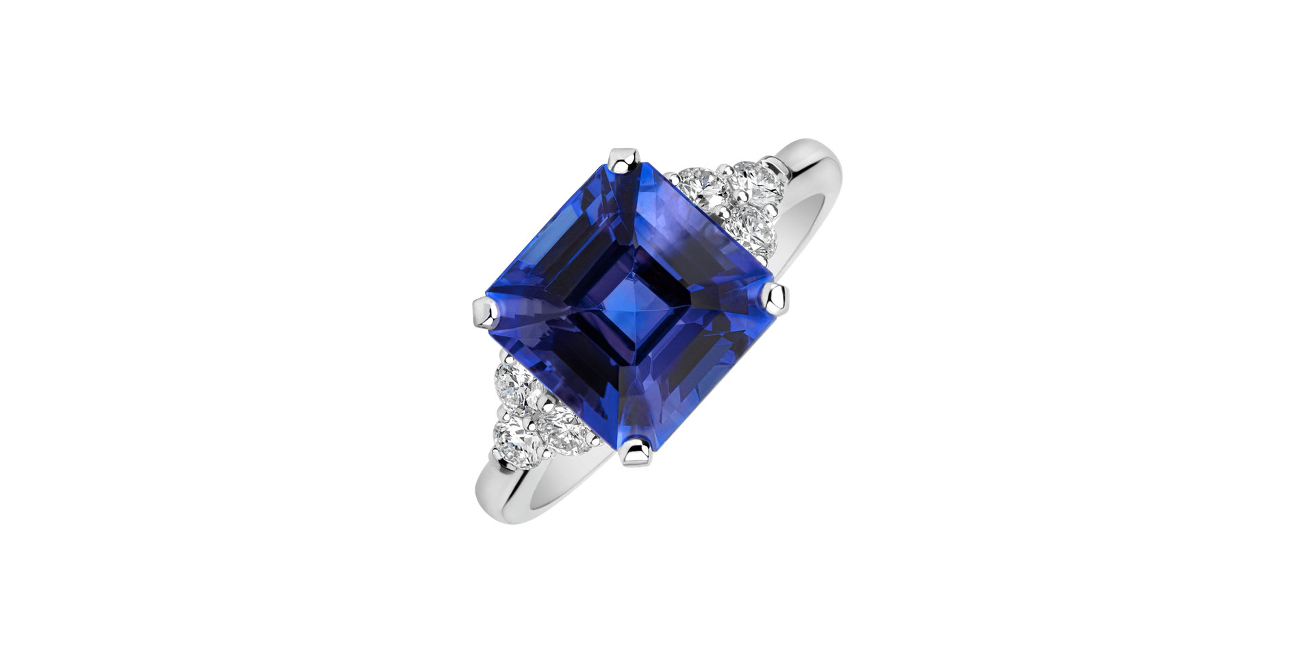 Prsten s diamanty a tanzanitem Persian Blue