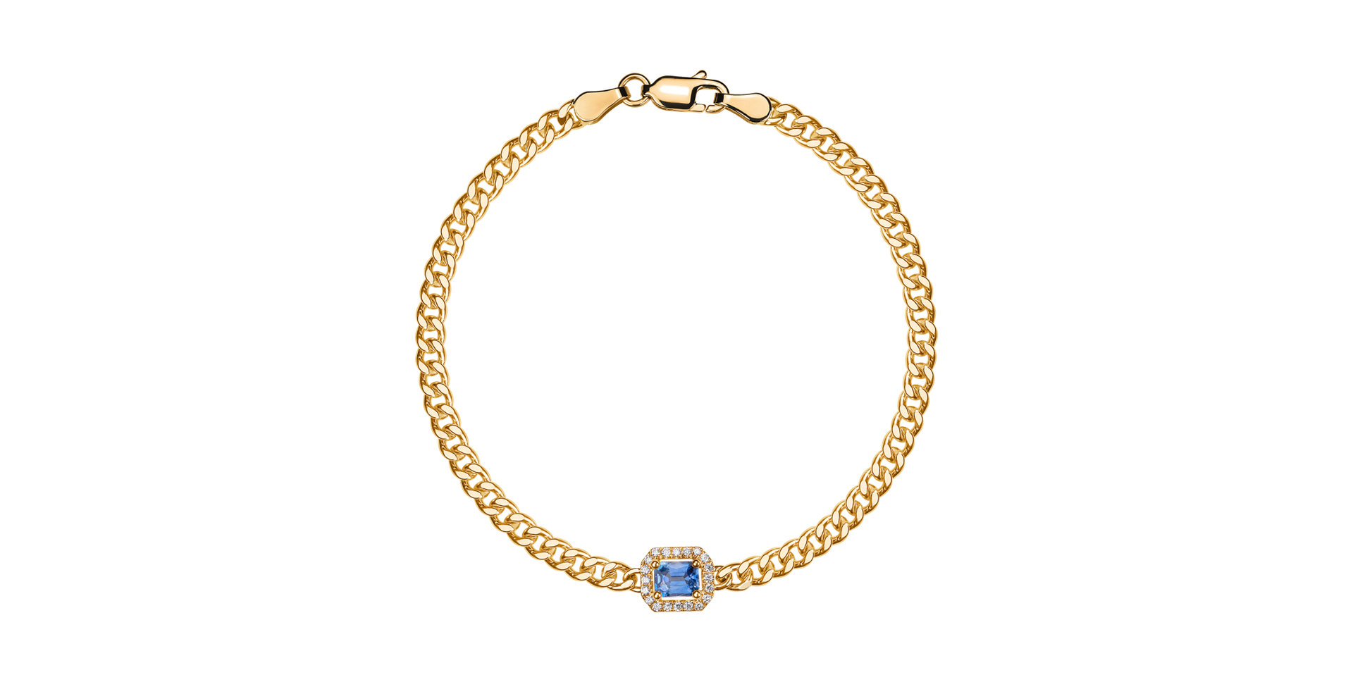 Náramek s diamanty a modrým safírem Royal Treasure