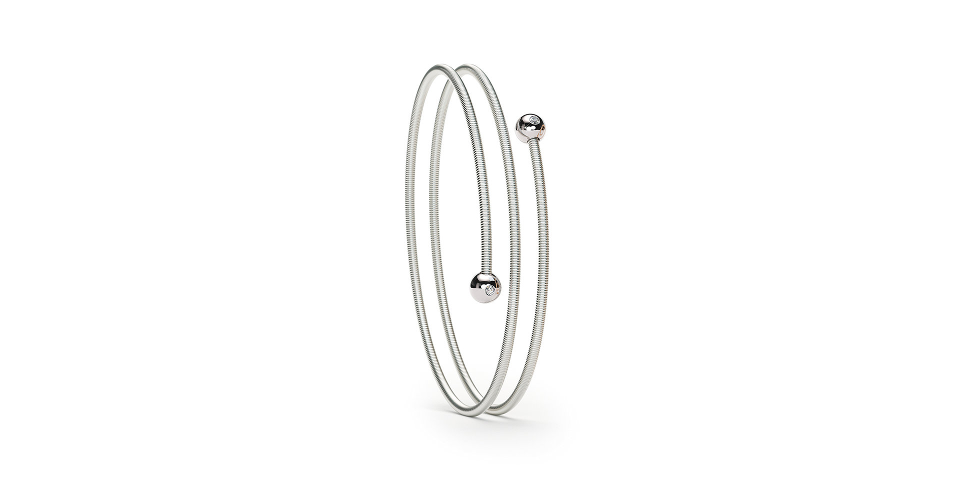 Náramek platina s diamanty Colette C Embrace bracelet 2 windings