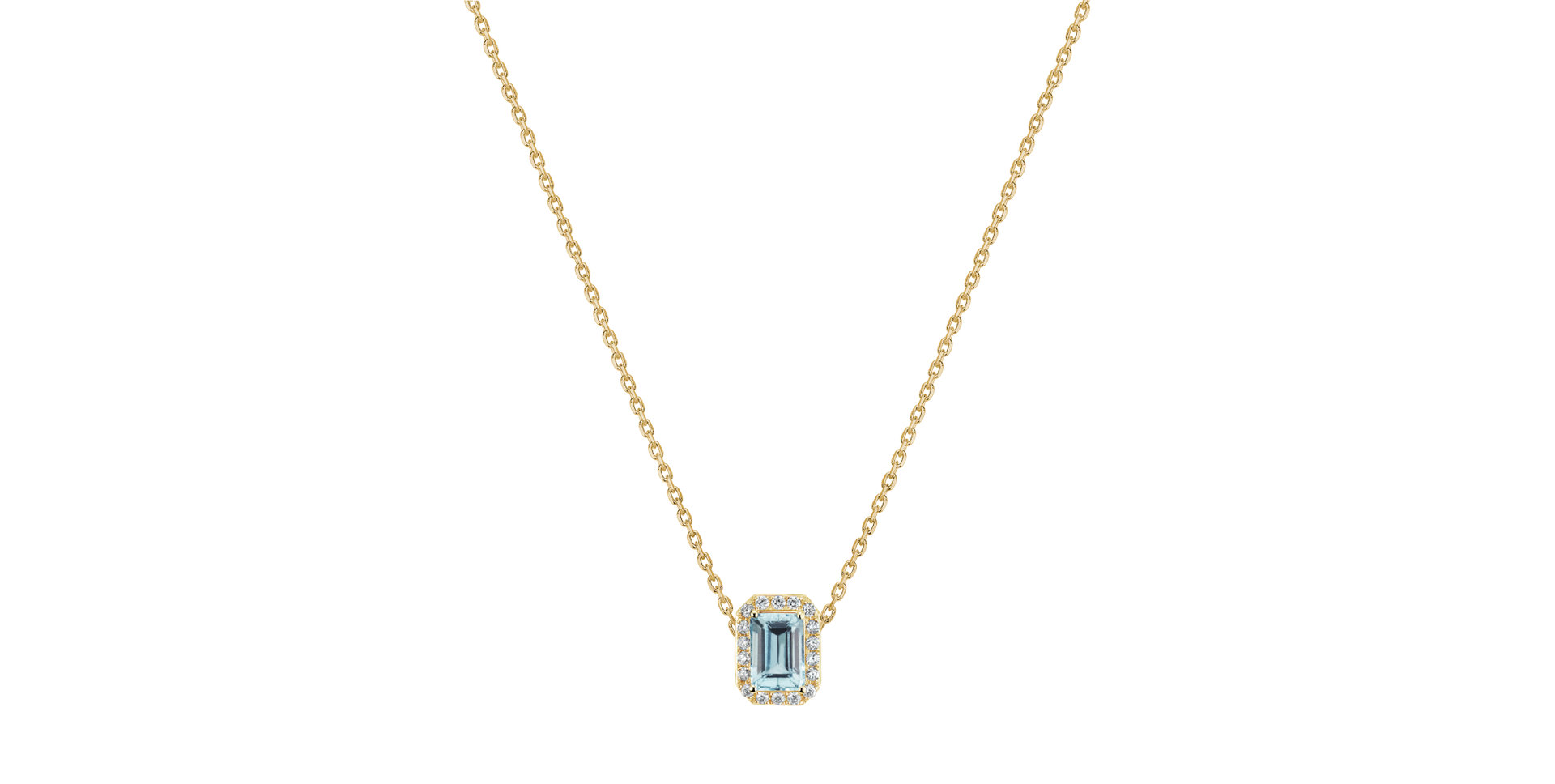 Přívěs s akvamarínem a diamanty Aquaviva