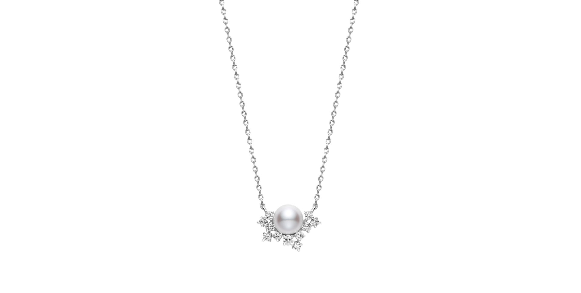 Náhrdelník s diamanty a mořskou perlou Akoya Classic Elegance