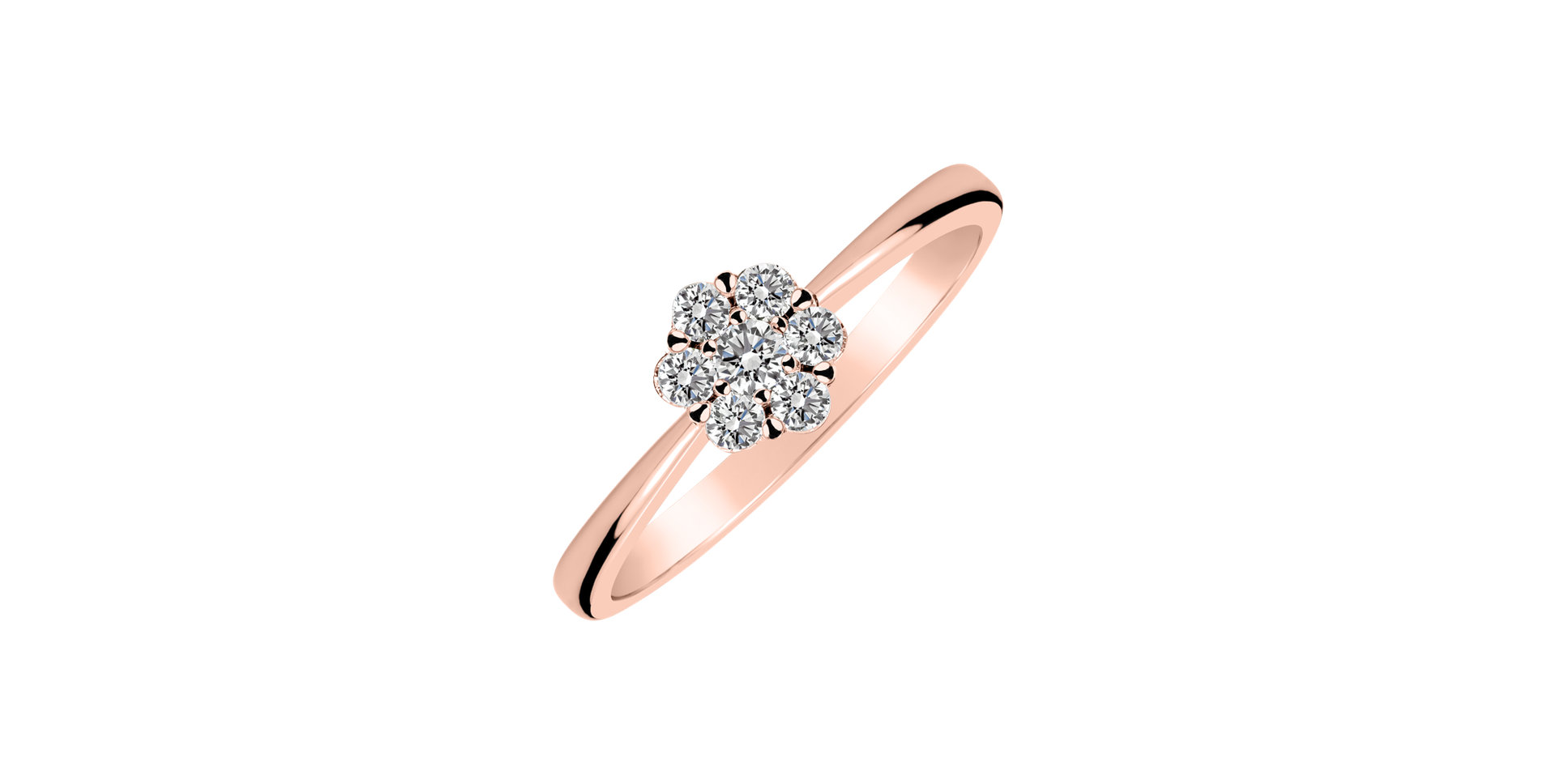 Prsten s diamanty Shiny Flower