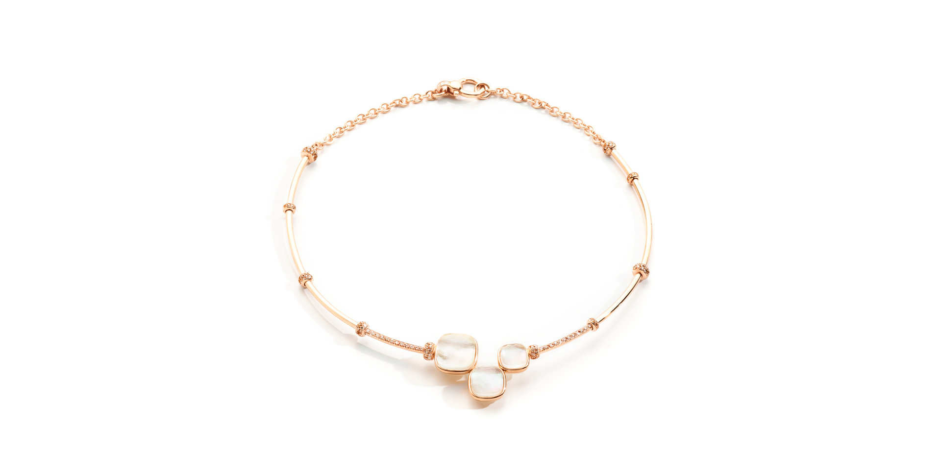 Náhrdelník s diamanty, perletí a topazem Nudo Rivière