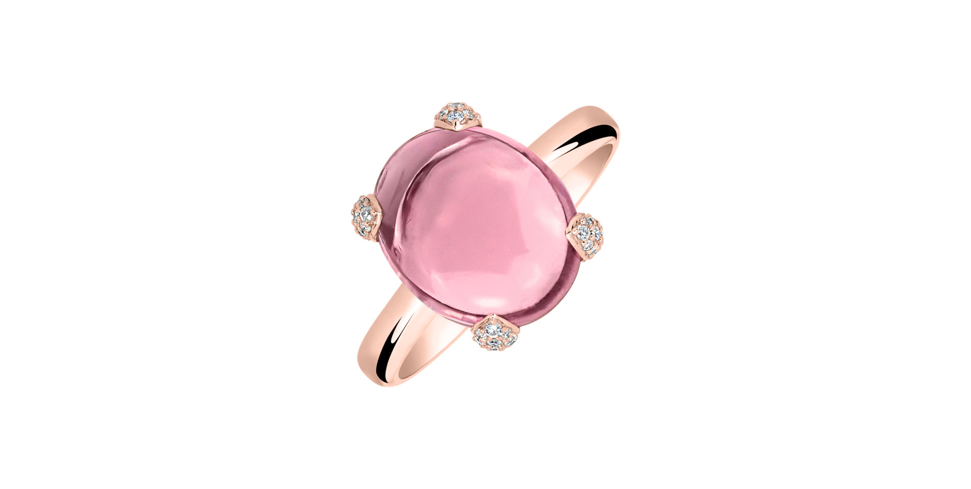 Prsten s diamanty a turmalínem Destri