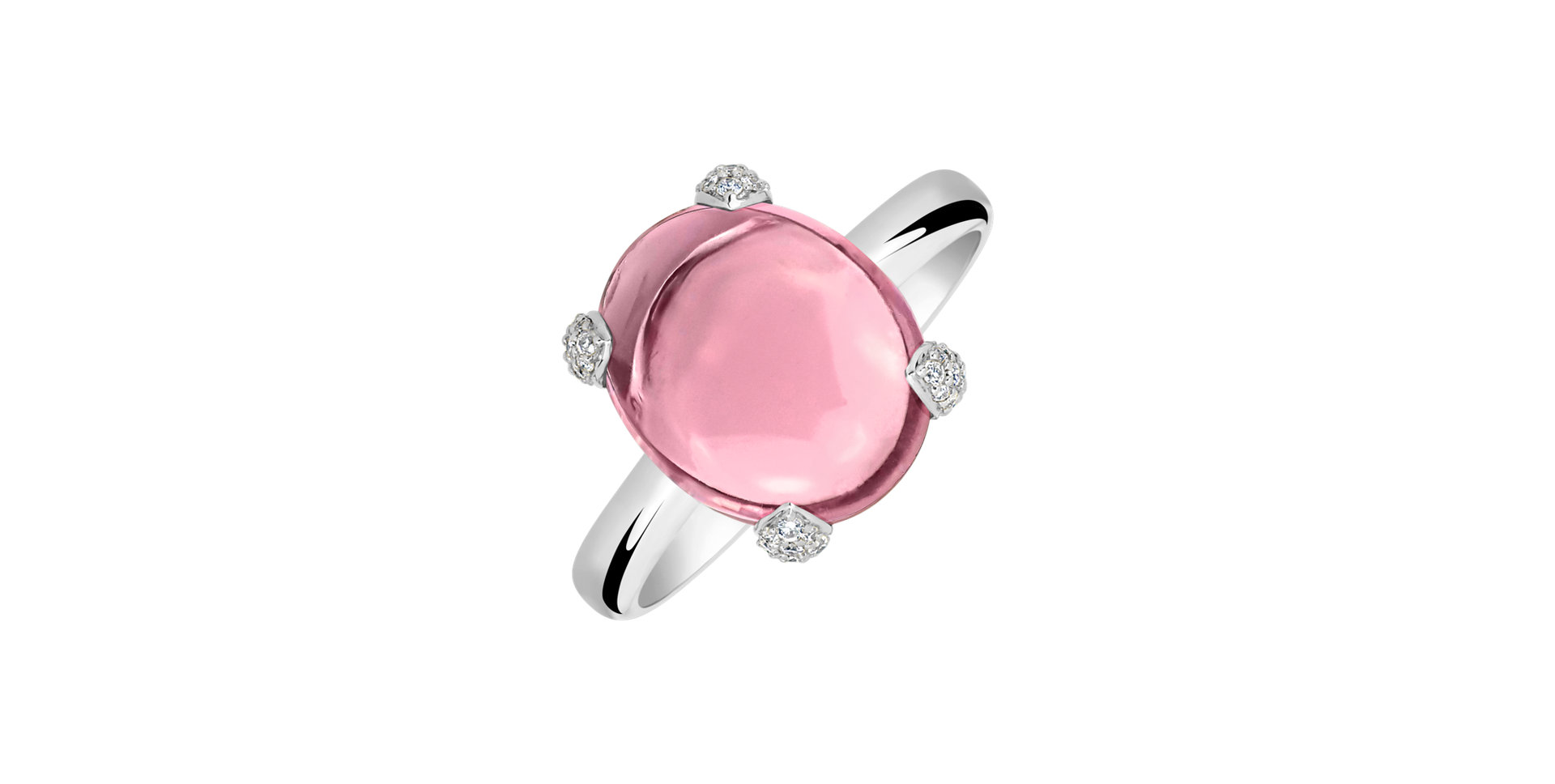 Prsten s diamanty a turmalínem Destri