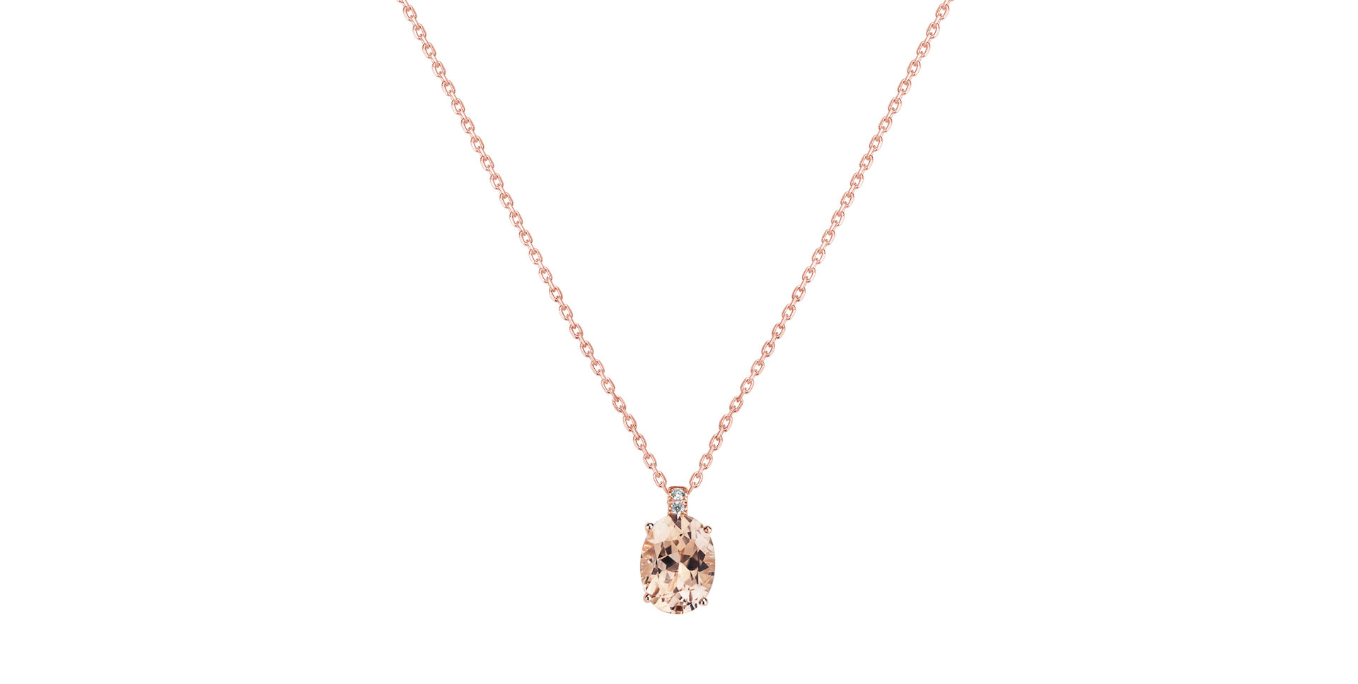 Náhrdelník s diamanty a morganitem Grime