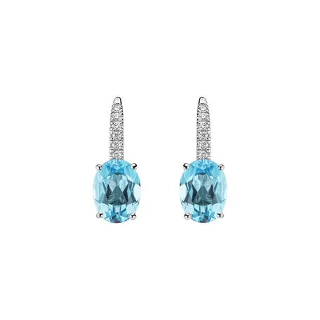 Náušnice s diamanty a topazem Niké Elegance