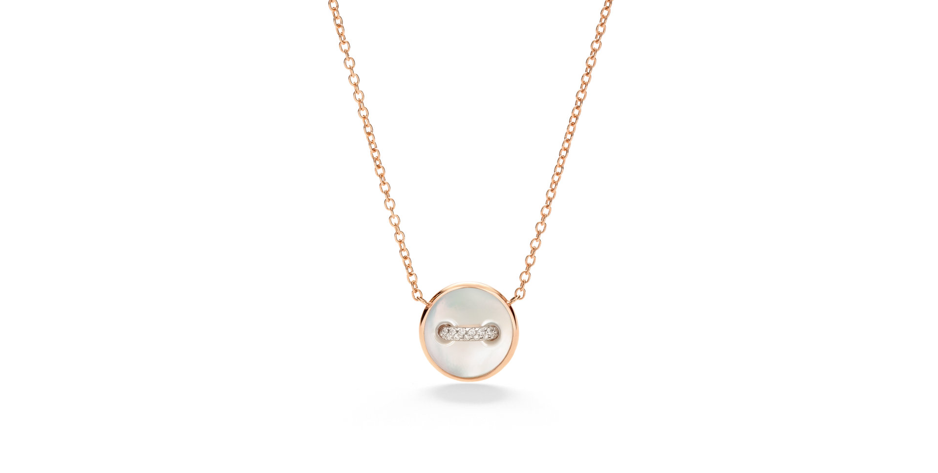 Náhrdelník s diamanty a perletí POM POM DOT