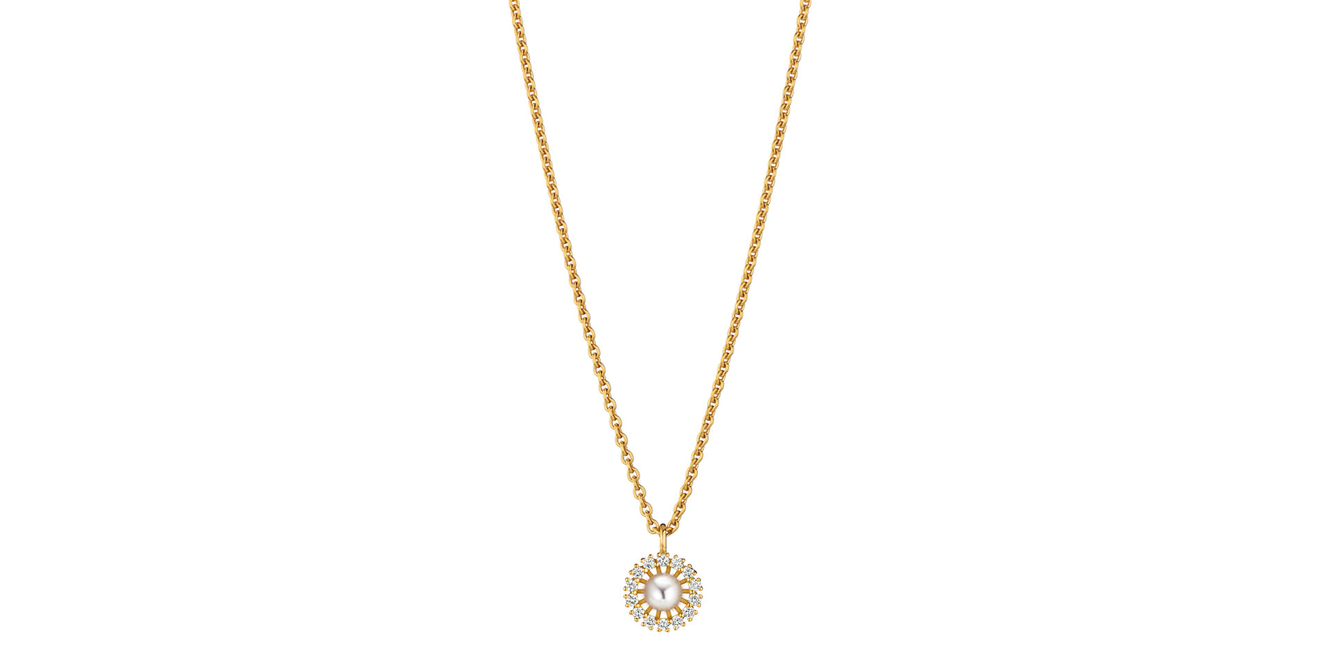 Náhrdelník s diamanty a perlou Swing Boho Pearl