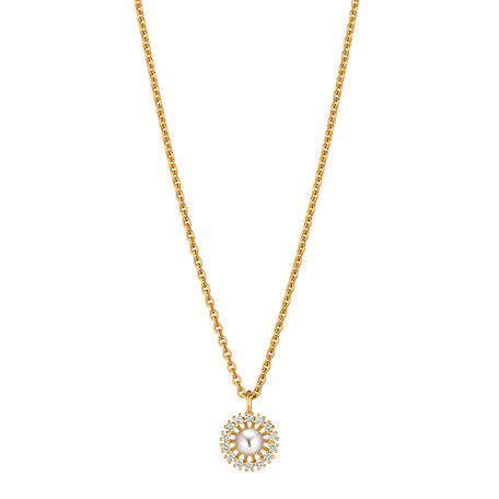 Náhrdelník s diamanty a perlou Swing Boho Pearl