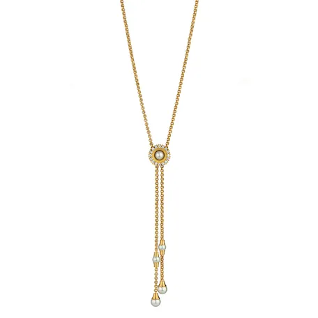 Náhrdelník s diamanty a perlou Swing Boho Pearl