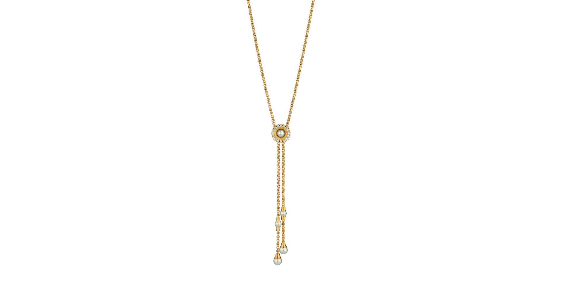 Náhrdelník s diamanty a perlou Swing Boho Pearl