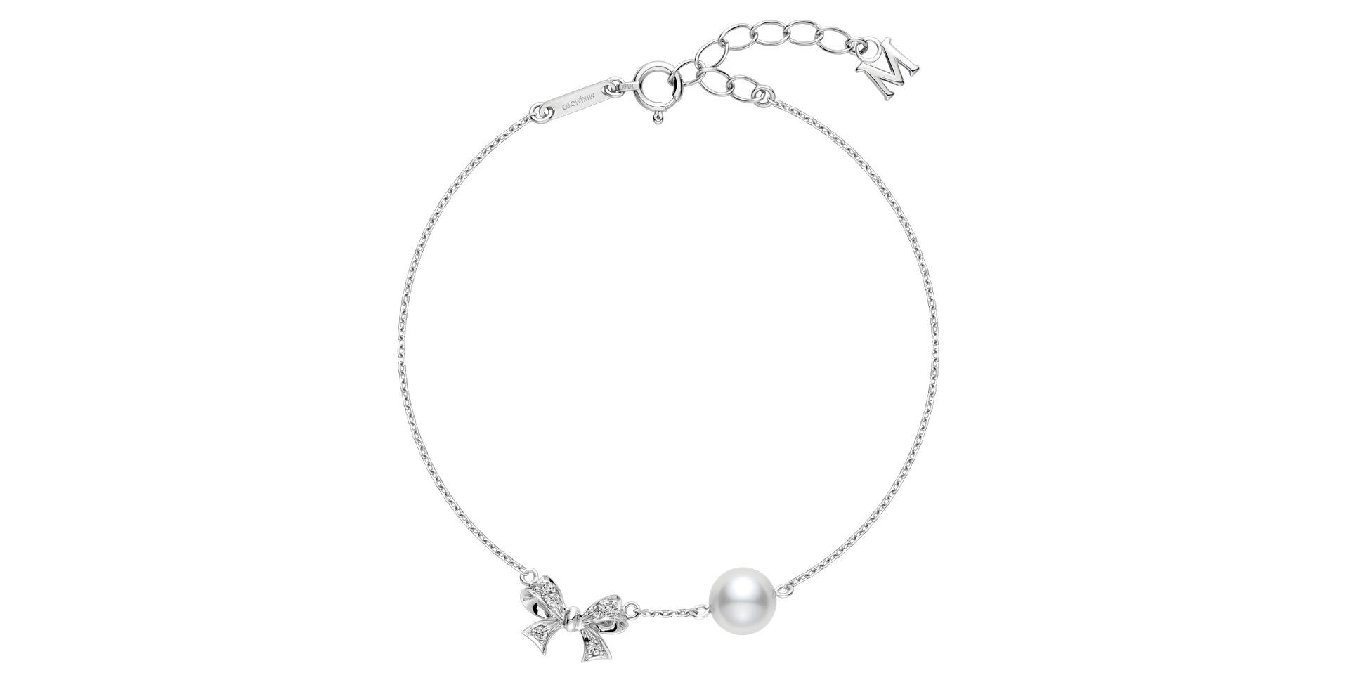 Náramek s diamantem a mořskou bílou perlou Akoya Bracelet