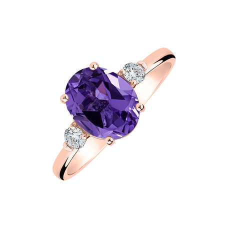 Prsten s diamanty a ametystem Violet Dusk