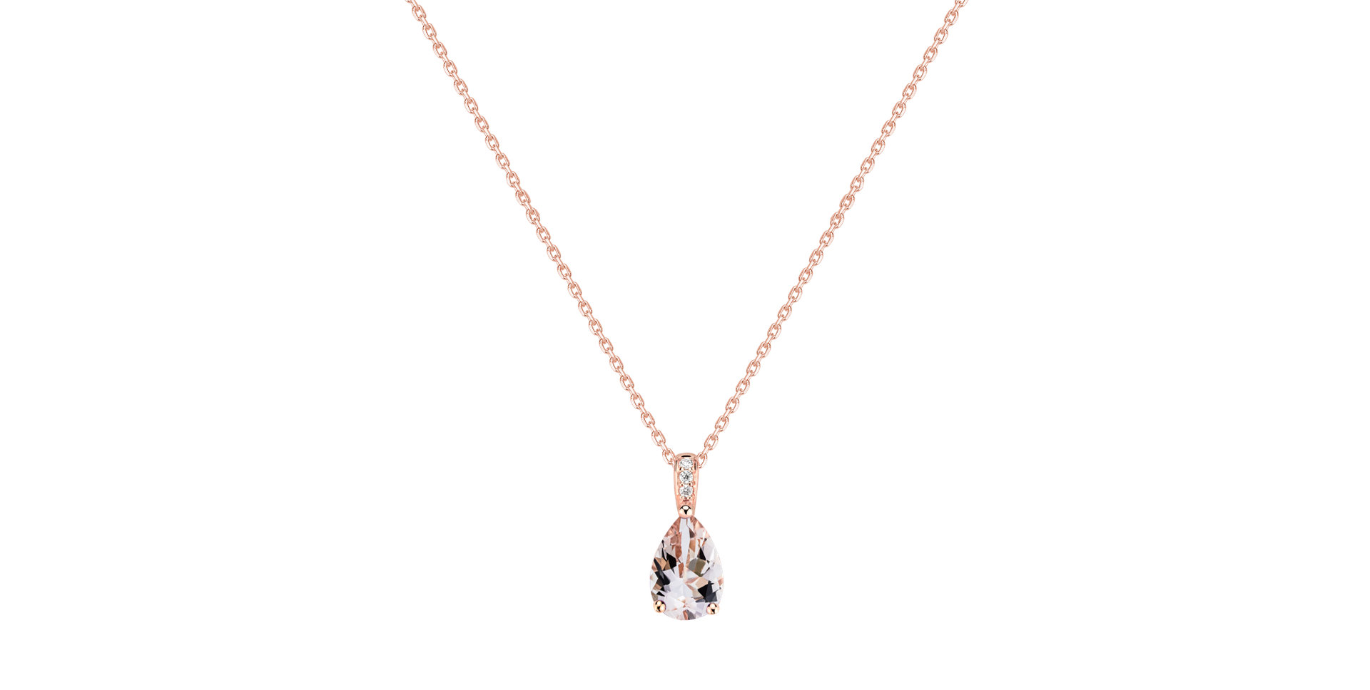 Náhrdelník s diamanty a morganitem Tearfall