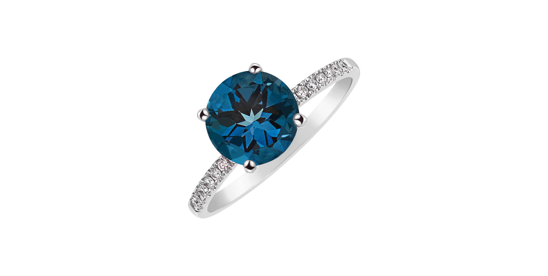Prsten s diamanty a topazem Bethy