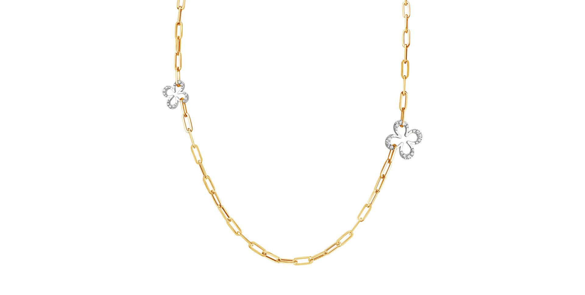 Náhrdelník s diamanty Edgy Cloverleaf