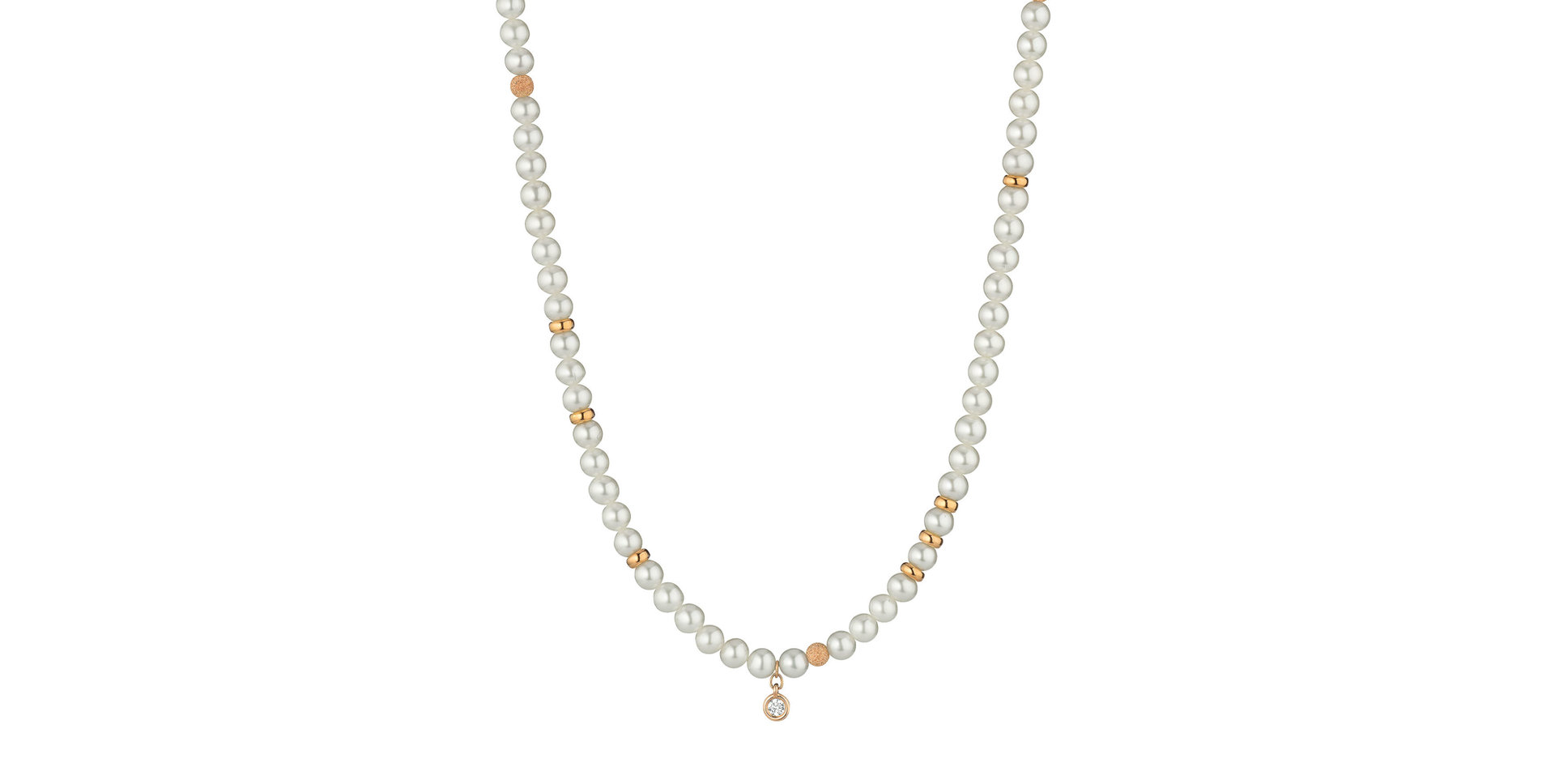 Náhrdelník s diamantem a perlami Delight