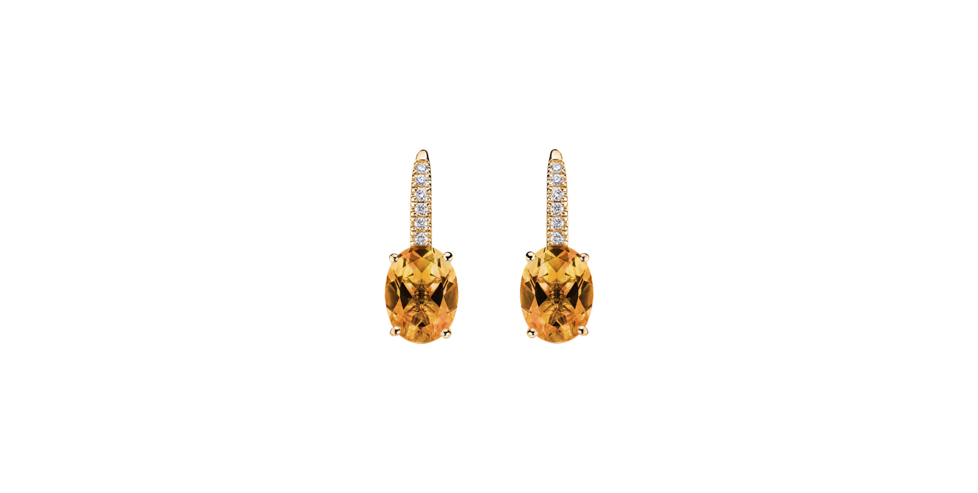 Náušnice s diamanty a citrínem Iris Elegance