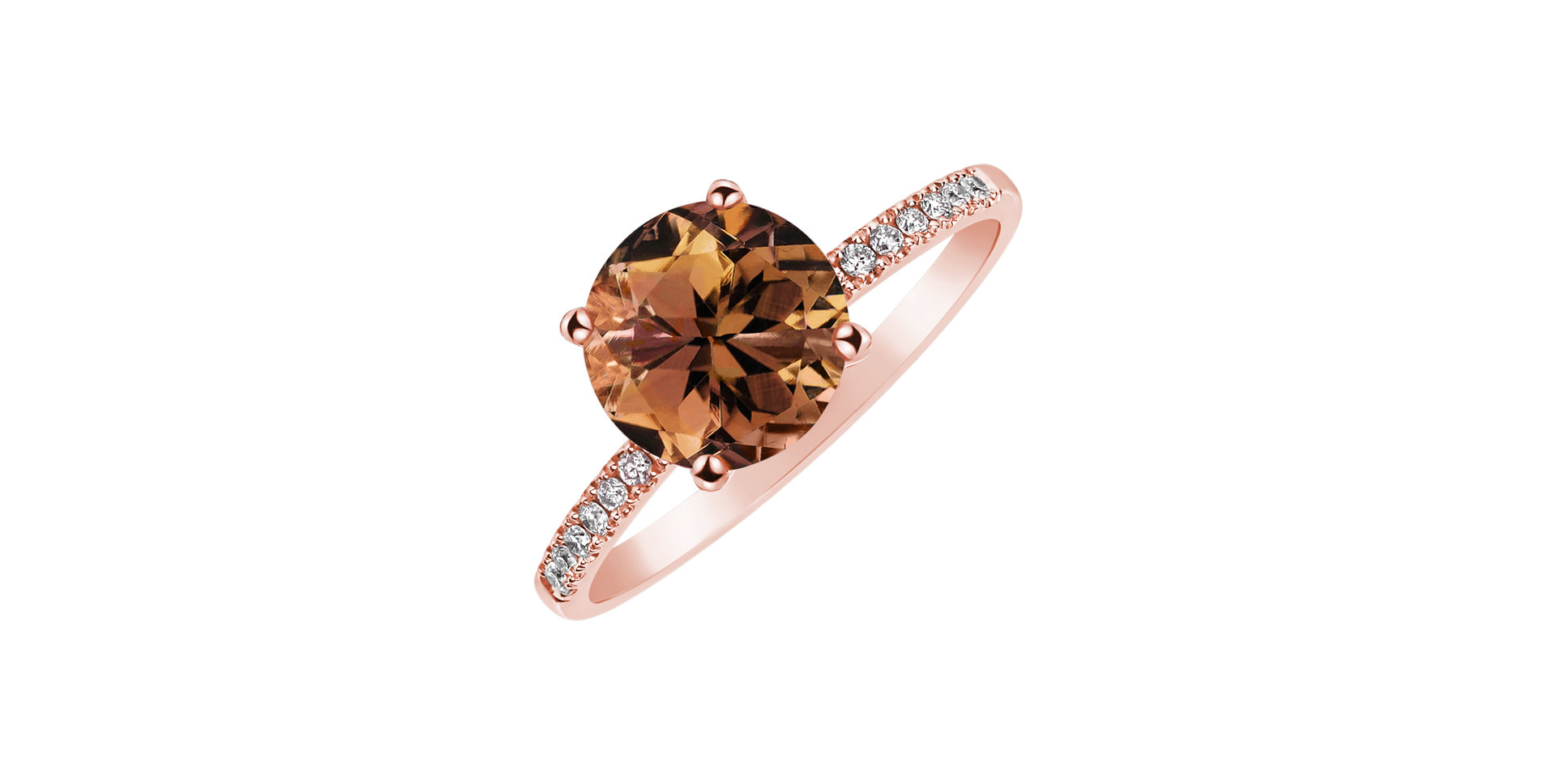 Prsten s diamanty a turmalínem Bethy