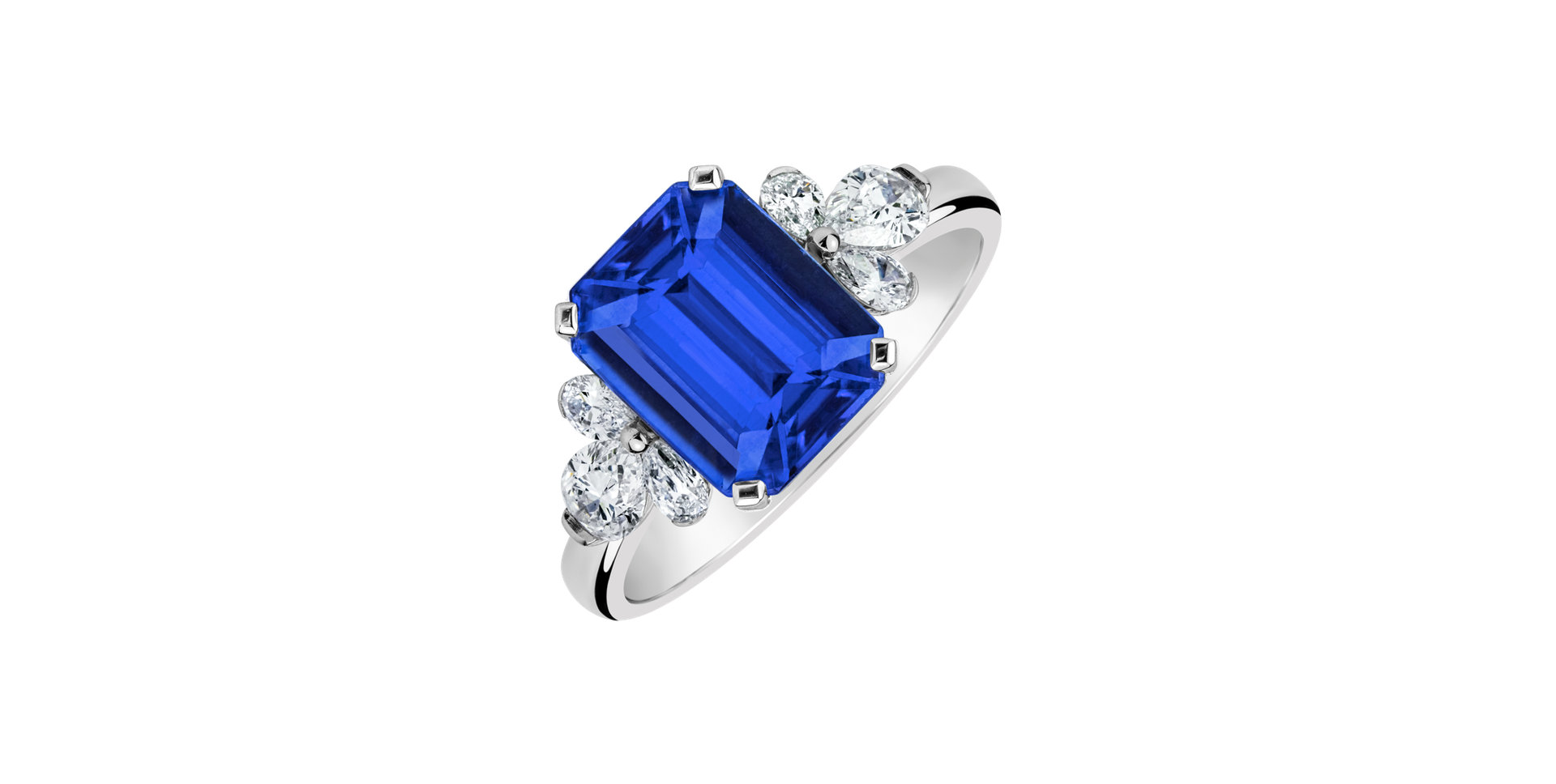 Prsten s diamanty a tanzanitem Blue Magic