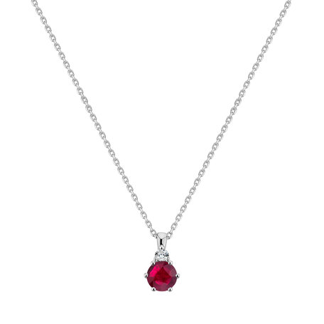 Náhrdelník s diamantem a rubínem Diamara