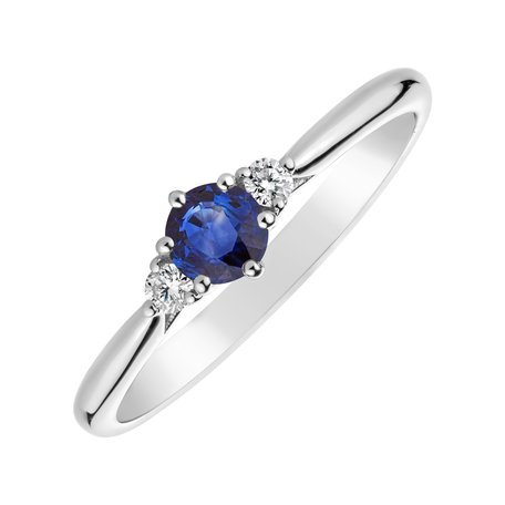 Prsten s diamanty a safírem Midnight Serenity