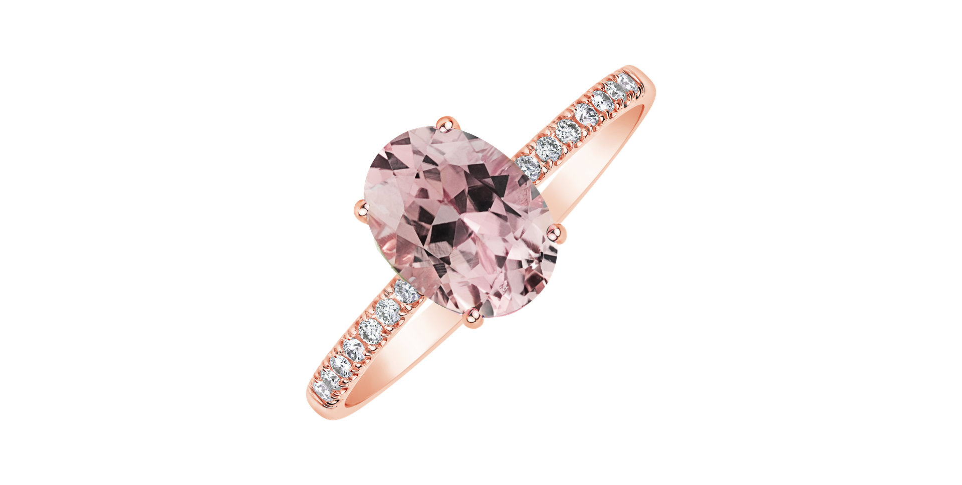 Prsten s diamanty a morganitem Touch of Spark