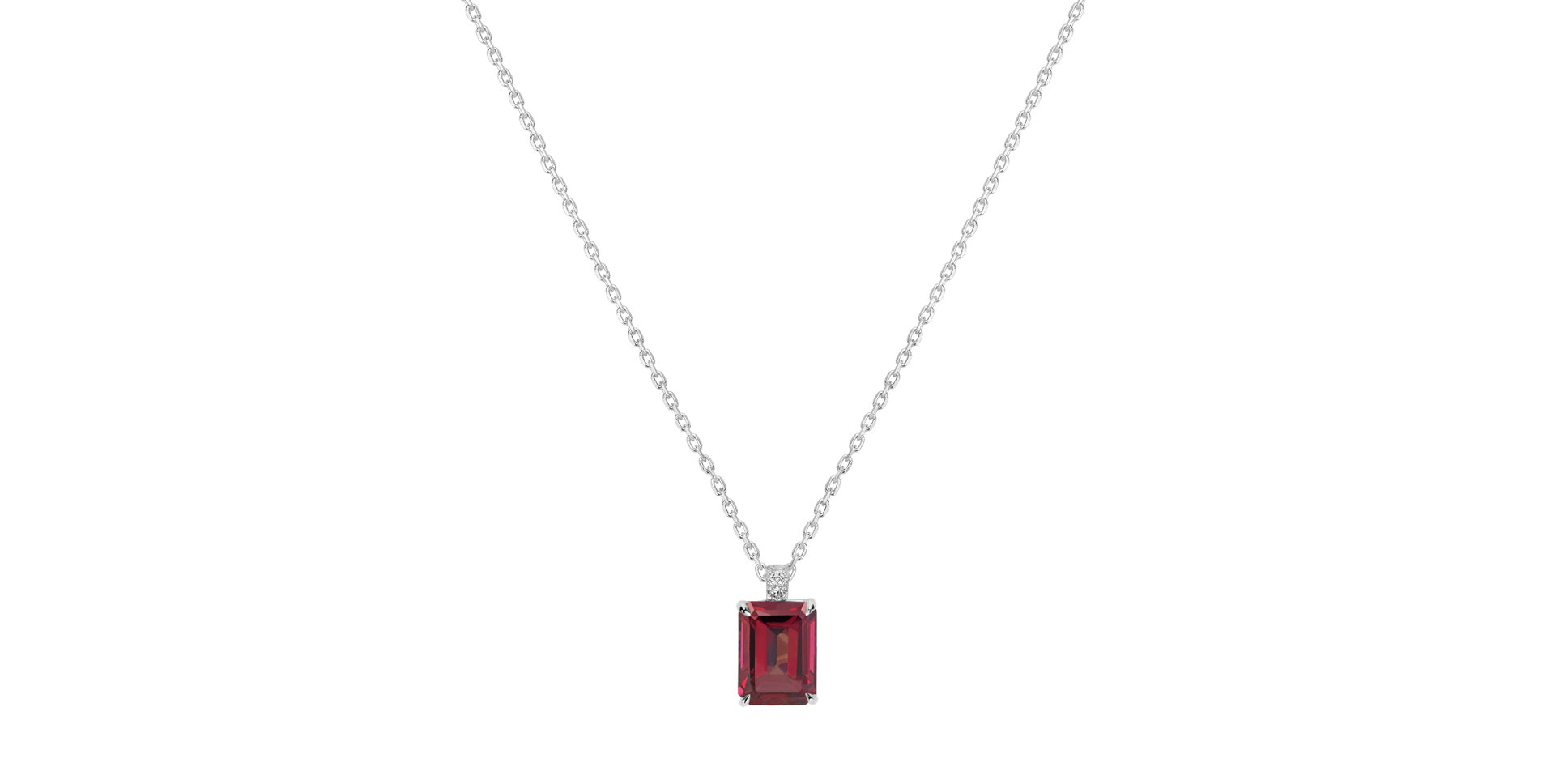 Náhrdelník s diamanty a rhodolitem Mireth