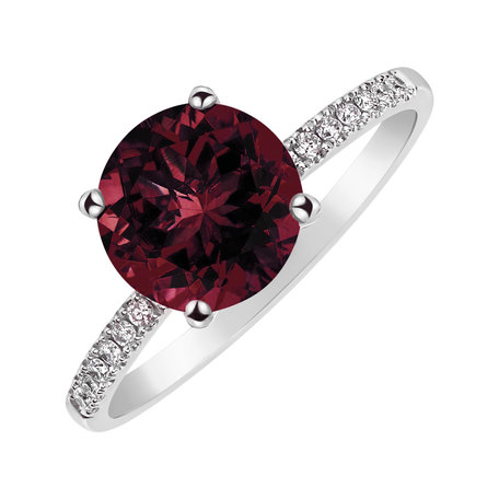 Prsten s diamanty a rhodolitem Zorabelle