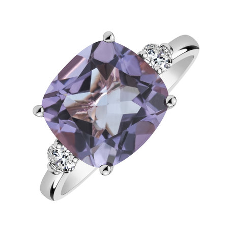 Prsten s diamanty a ametystem The Countess
