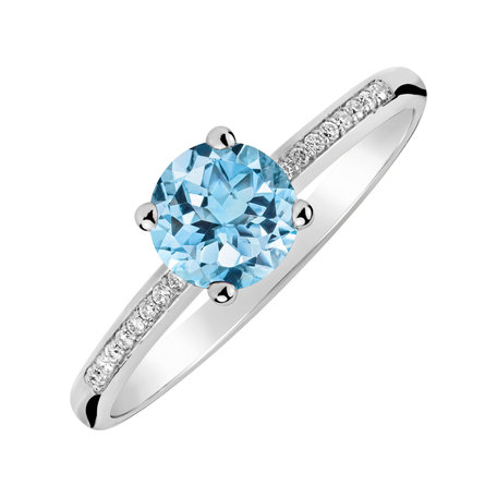 Prsten s diamanty a topazem Satin