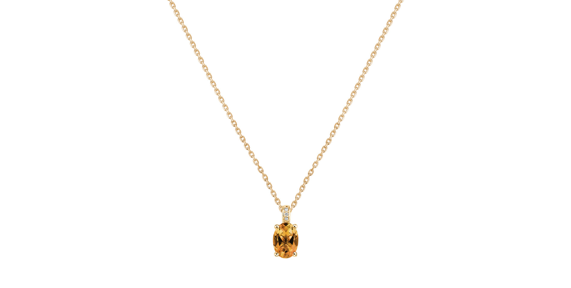 Náhrdelník s diamanty a citrínem Lauriene