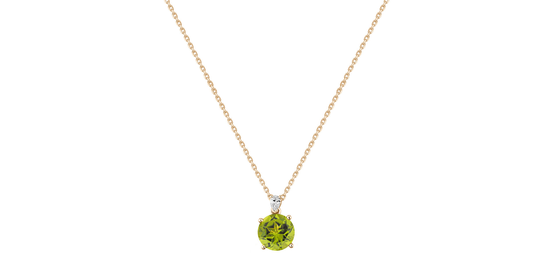 Náhrdelník s diamantem a peridotem Mariella