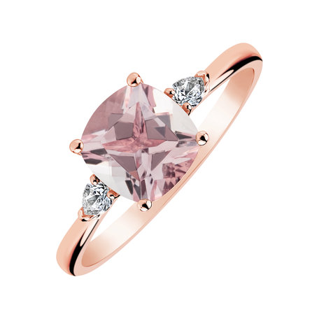 Prsten s diamanty a morganitem Mirabel