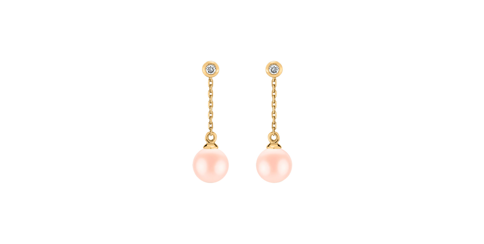 Náušnice s diamantem a sladkovní bílou perlou Lake Soul