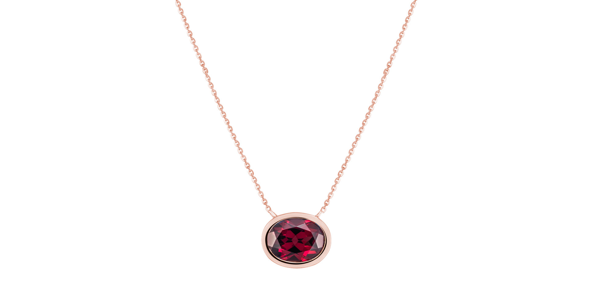 Náhrdelník s rhodolitem Satin Mirror