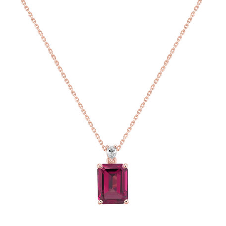 Náhrdelník s diamantem a rhodolitem Royal Cordelia