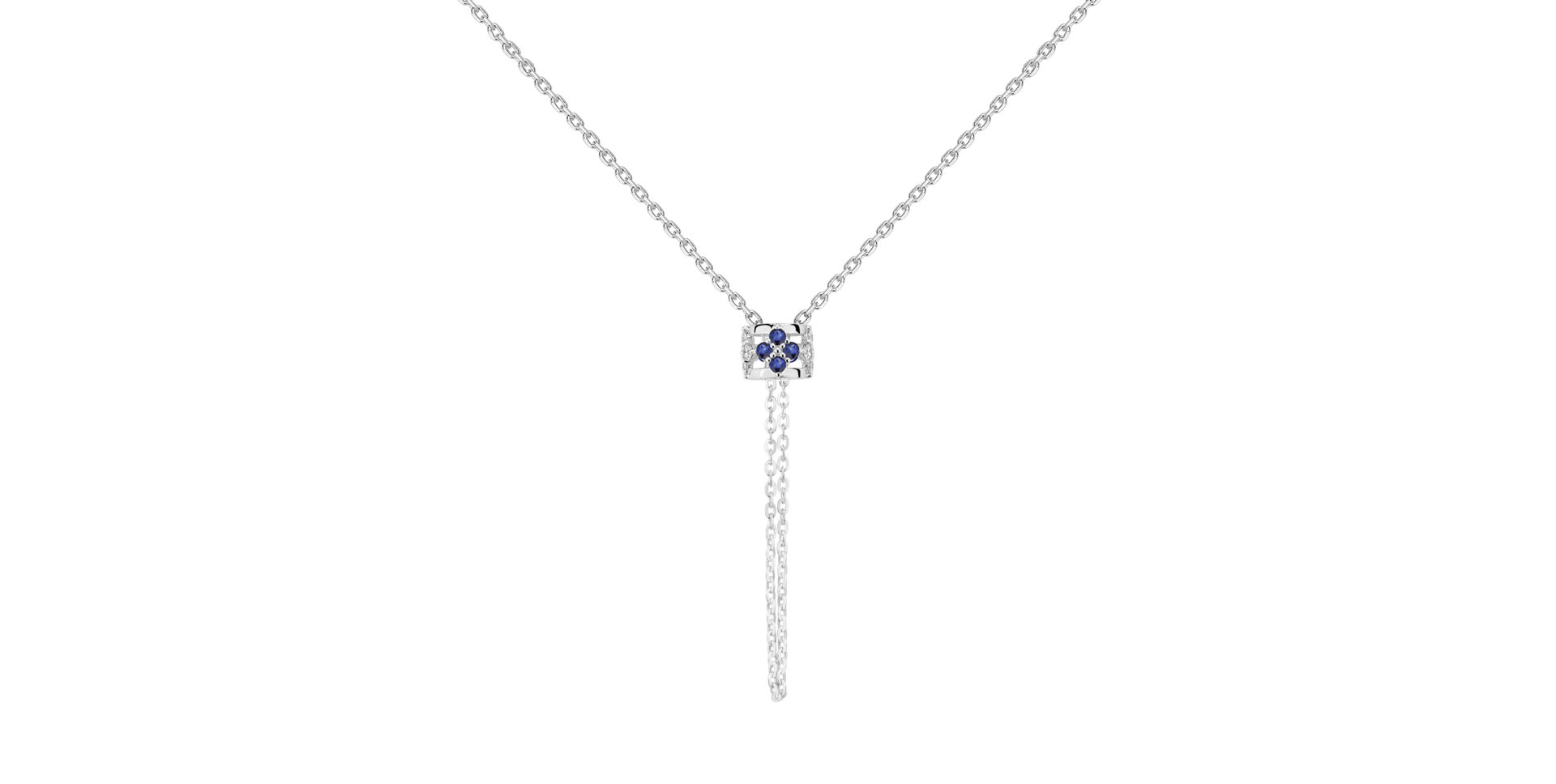 Náhrdelník s diamanty a safíry Amea