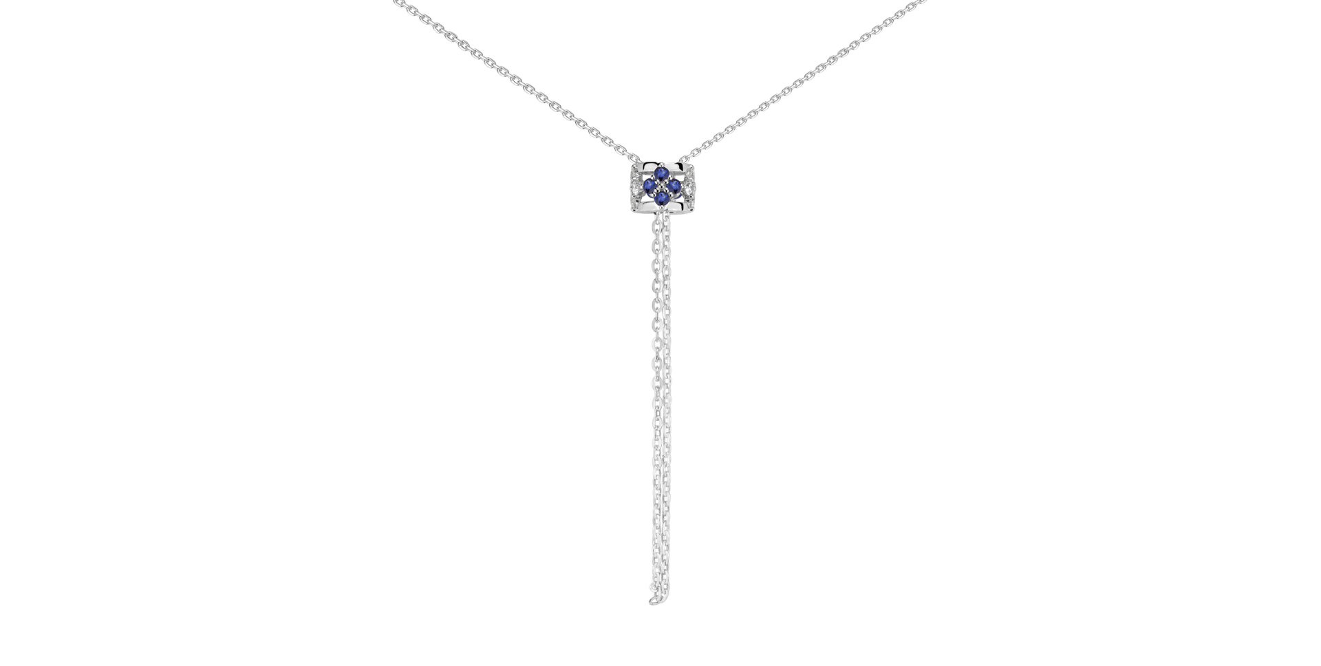 Náhrdelník s diamanty a safíry Amea