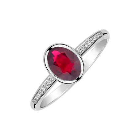 Prsten s diamanty a rubínem Elliptical perfection