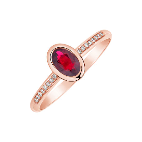 Prsten s diamanty a rubínem Elliptical perfection