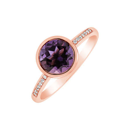 Prsten s diamanty a ametystem Regal Elegance