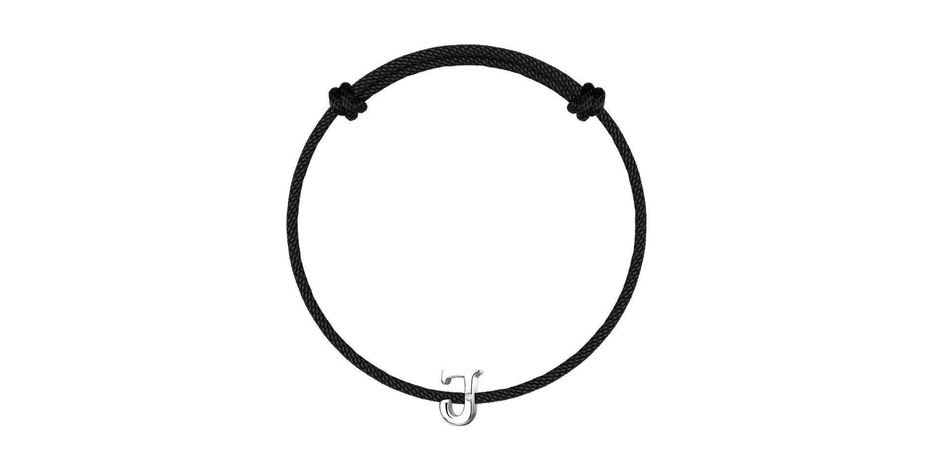 Diamantový náramek se šňůrkou Flat Line J