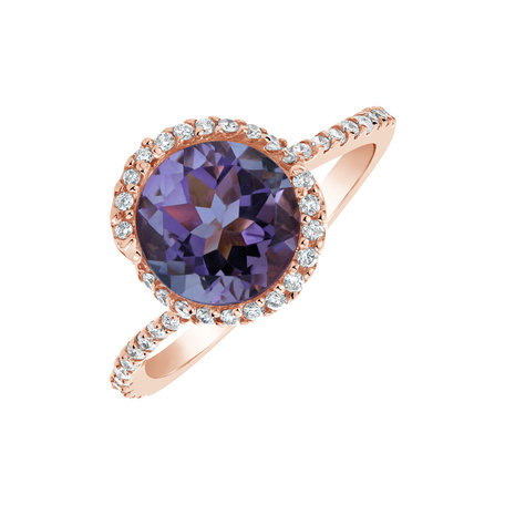 Prsten s diamanty a ametystem Spira Magica